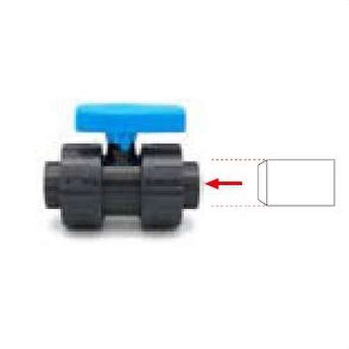 Valvola a sfera incollare (doppio senso) PVC Pressione VALV-04 40mm con riferimento 700403 del marchio CREARPLAST