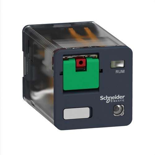 Relè 3 C/O 10A + Pulsante test + LED 24V AC con riferimento RUMC32B7 del marchio SCHNEIDER ELECTRIC