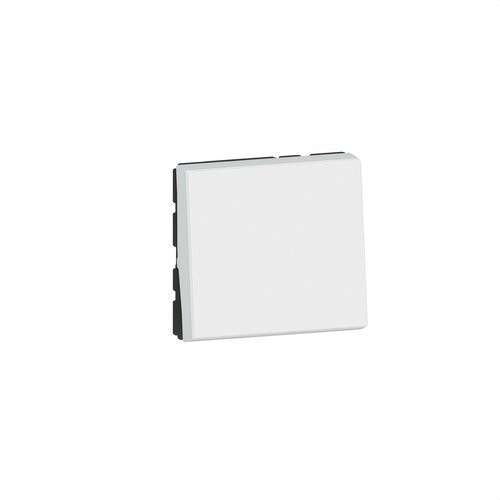 Interruttore Legrand Mosaic EasyLed 2 moduli 1 via 10AX 250V bianco con riferimento 077010L del marchio LEGRAND