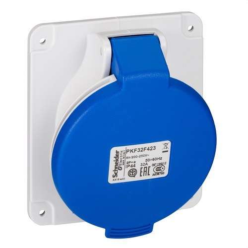 Base da incasso inclinata 32A 2P+TT 200-250V IP44 con riferimento PKF32F423 del marchio SCHNEIDER ELECTRIC