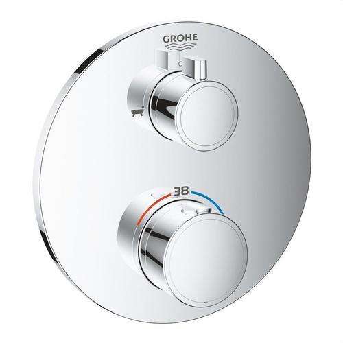 Termostato da incasso con due uscite Grohtherm cromo con riferimento 24077000 del marchio GROHE