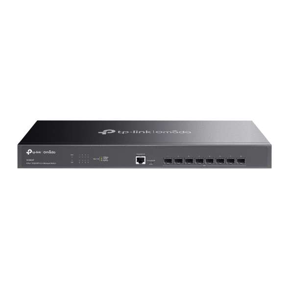 Switch Omada L2+ a 8 porte SFP+ e 10G con riferimento TL-SX3008F del marchio TP-LINK