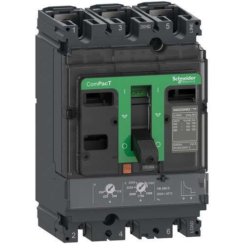 Interruttore automatico ComPacT NSX160F 36kA AC 3P3R 160A TMD con riferimento C16F3TM160 del marchio SCHNEIDER ELECTRIC