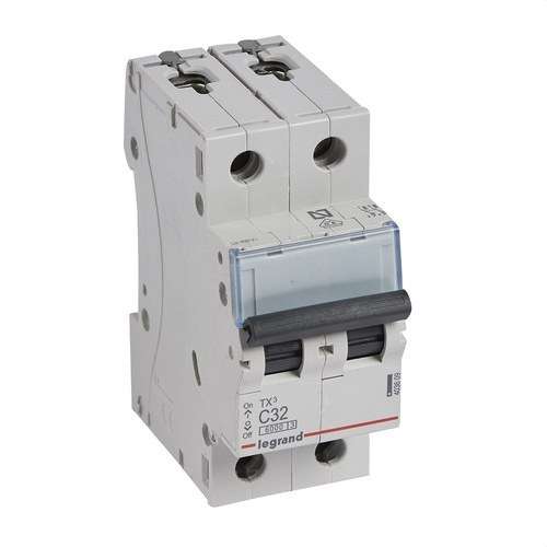 Interruttore Magnetotermico TX3 2P 32A Curva C 6kA con riferimento 403609 del marchio LEGRAND
