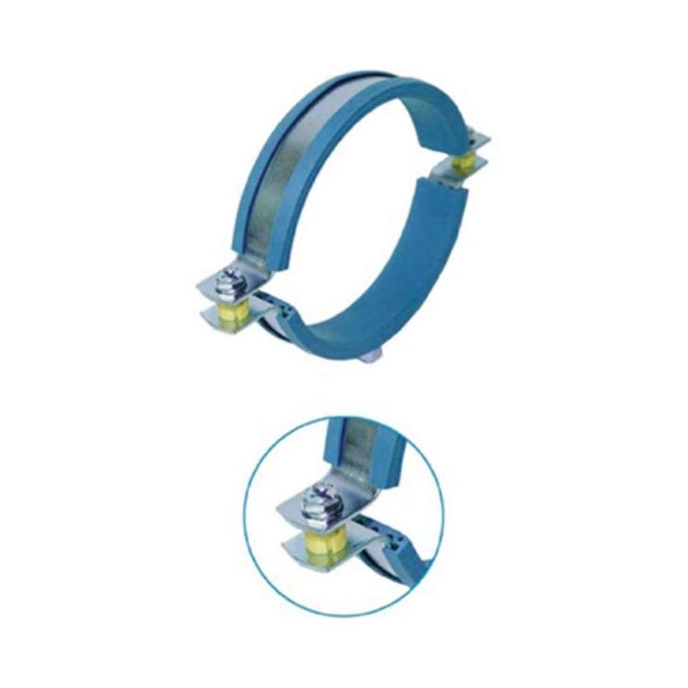 Morsetto isofonico con gomma blu per tubi con diametro di 25mm con riferimento AB115028AZ del marchio ITALSAN