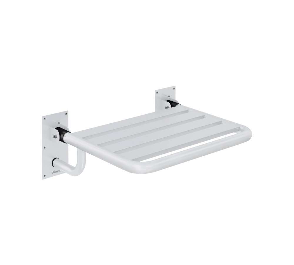 Sedile ribaltabile per bagni e docce in acciaio bianco con riferimento GW11 23 03 00 del marchio GENWEC