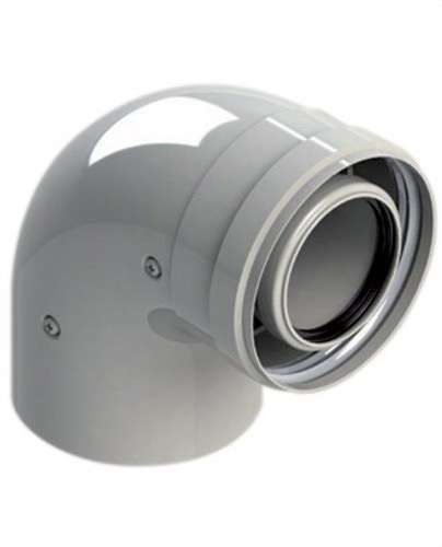 Gomito camino diametro 60/100 A 90º maschio-femmina PP/Acciaio laccato con riferimento 610-90MHP15 del marchio FIG