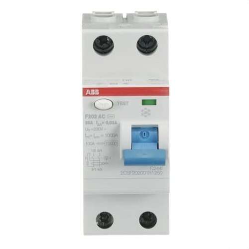 Interruttore Differenziale 2P 25A Classe AC 30mA con riferimento 2CSF202001R1250 del marchio ABB