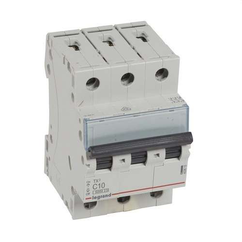 Interruttore magnetotermico TX3 3P 10A Curva C Curva C 6kA con riferimento 403615 del marchio LEGRAND