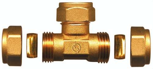 Raccordo a T in ottone 12x12x12mm con riferimento TAP07222 del marchio ATUSA