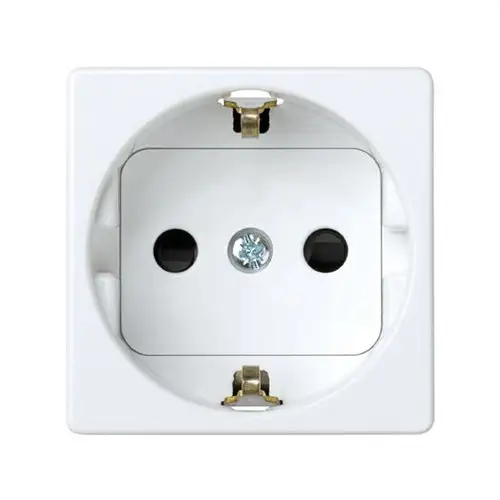 Presa schuko 16 A 250V con dispositivo di sicurezza e connessione a vite bianco Simon 27 Play con riferimento 27472-65 del marchio SIMON
