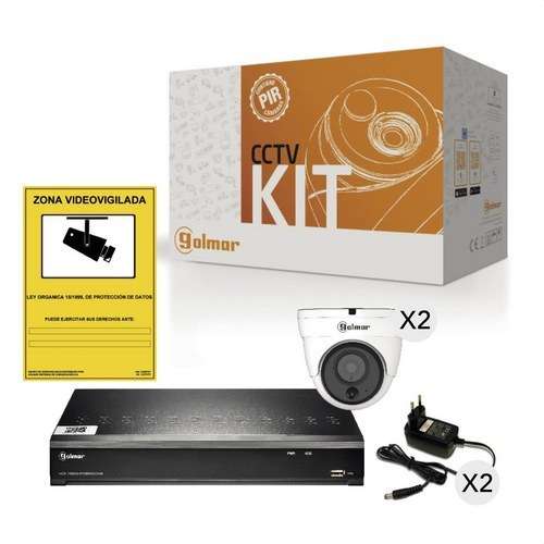 Kit base Golmar KIT-2DHVR1P con DVR e due dome PIR con riferimento 31600903 del marchio GOLMAR