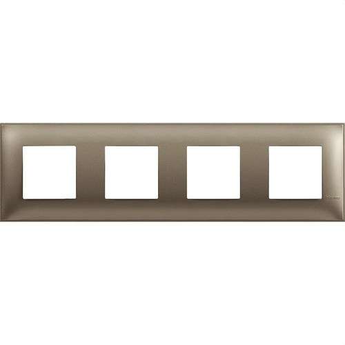 Cornice adattatore 2x4 moduli titanio metallico Classia con riferimento R4802M4TM del marchio BTICINO