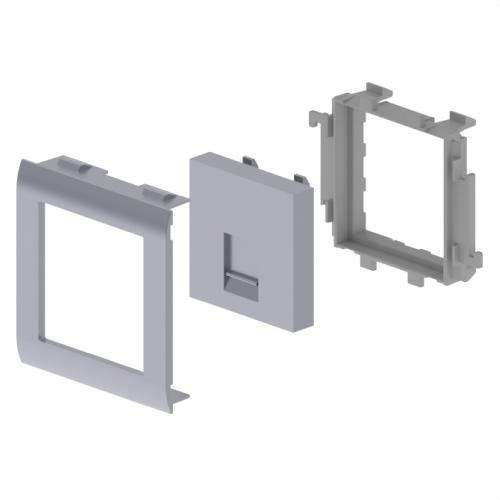 Piastra piatta 1 RJ45 colore alluminio 65mm U24X con riferimento 93749-03 del marchio UNEX