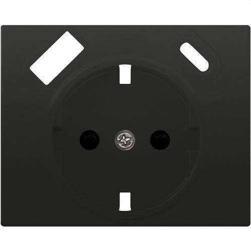 Placca base presa schuko con doppia USB antracite cosso Mega con riferimento 22724-USBC-AC del marchio BJC