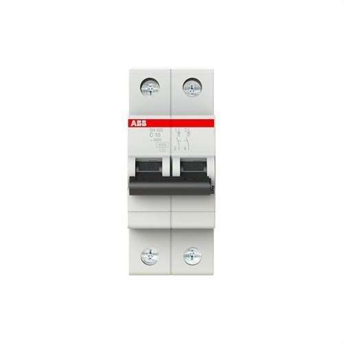 Interruttore Magnetotermico SH202-C10 2P 10A Curva C 6kA con riferimento 2CDS212001R0104 del marchio ABB
