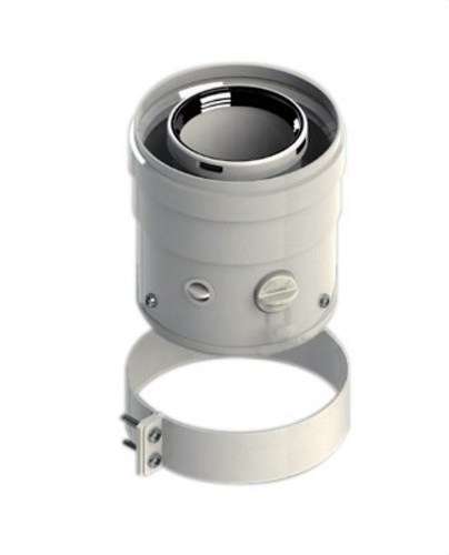 Uscita coassiale verticale compatibile con Ariston 60/100mm PP/Acciaio bianco con riferimento 610CVCHP15 del marchio FIG