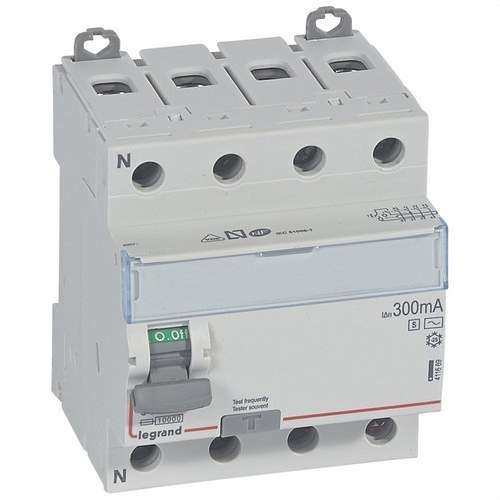 Differenziale Legrand DX³ 4P 400V 63A Tipo AC 300mA 4 moduli con riferimento 411669 del marchio LEGRAND