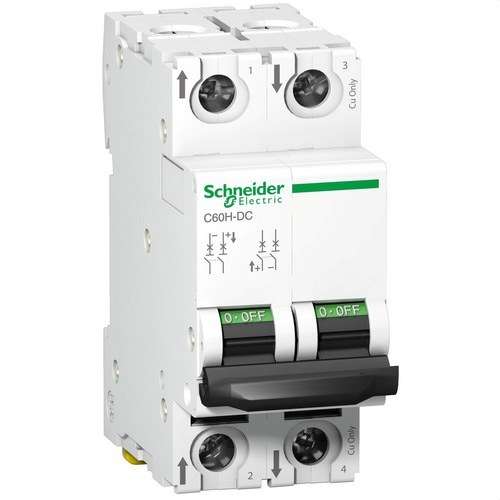 Interruttore Magnetotermico C60H 500V 2P 10A Curva C con riferimento A9N61528 del marchio SCHNEIDER ELECTRIC