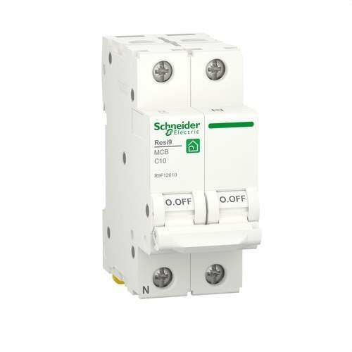 Interruttore Magnetotermico RESI9 1P+N 10A Curva C 230V Curva C 6kA con riferimento R9F12610 del marchio SCHNEIDER ELECTRIC