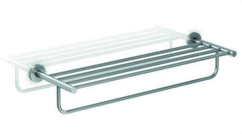 Portasciugamani con mensola inox 304 "Serie Gerunda" con riferimento GW05 12 04 01 del marchio GENWEC