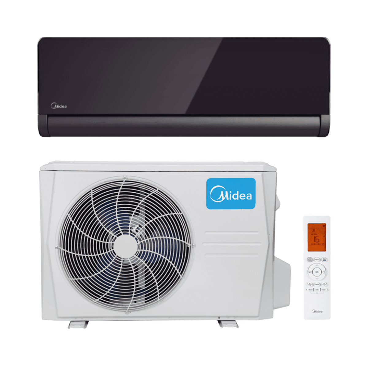 Condizionatore d'aria nero Midea Pure Glass 3,5 kW 12000 BTU con riferimento 35(12)N8I-1 del marchio MIDEA