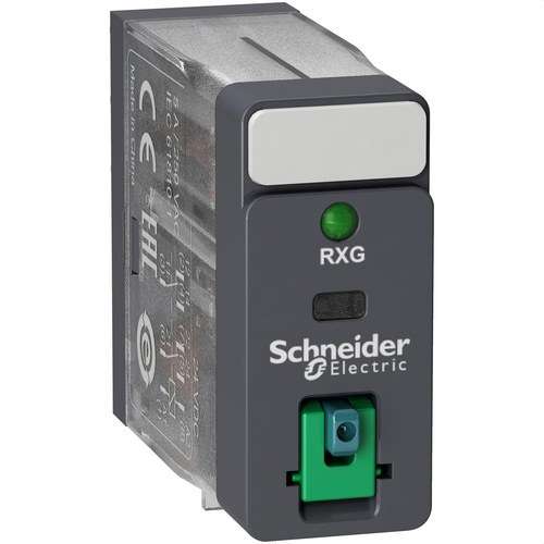 Relè 2 scambi 5A + Pulsante di test + LED 12V CC con riferimento RXG22JD del marchio SCHNEIDER ELECTRIC