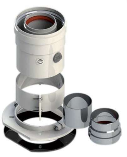Uscita coassiale verticale multicompatibile 60/100mm alluminio bianco con riferimento 610CVMULTIP1 del marchio FIG