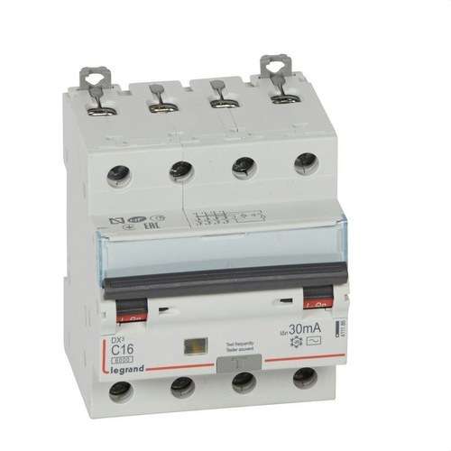 Interruttore magnetotermico differenziale DX3 4P 30mA C16 con riferimento 411186 del marchio LEGRAND