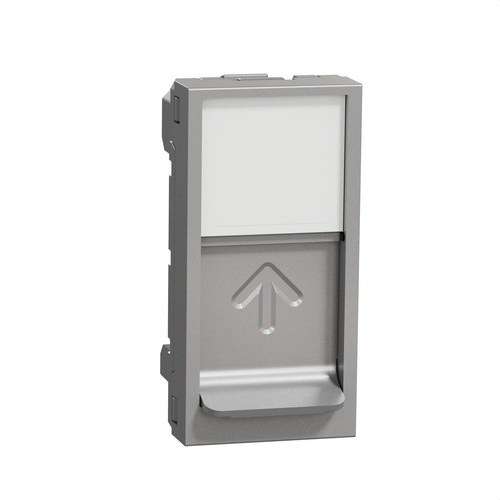 Placca di 1 modulo RJ45 Keystone alluminio New Unica con riferimento NU946030 del marchio SCHNEIDER ELECTRIC