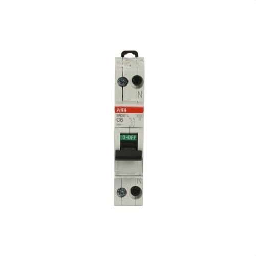 Interruttore Magnetotermico SN201L-C6 1P+N 6A Curva C 4,5kA con riferimento 2CSS245101R0064 del marchio ABB