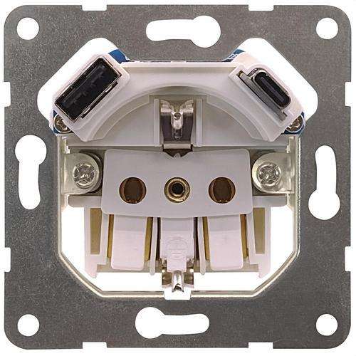 Presa di corrente schuko con caricatore USB tipo C con riferimento 18524-USBC del marchio BJC