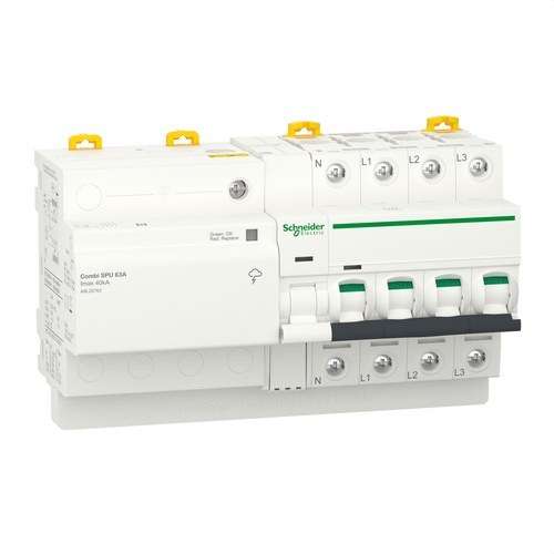 Limitatore di sovratensioni transitorie e permanenti IGA Acti9 Combi SPU 3P+N 63A con riferimento A9L20763 del marchio SCHNEIDER ELECTRIC