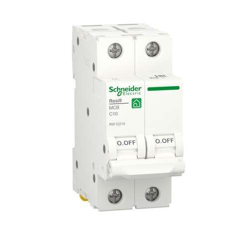 Interruttore Magnetotermico RESI9 2P 10A Curva C 230V Curva C 6kA con riferimento R9F12210 del marchio SCHNEIDER ELECTRIC