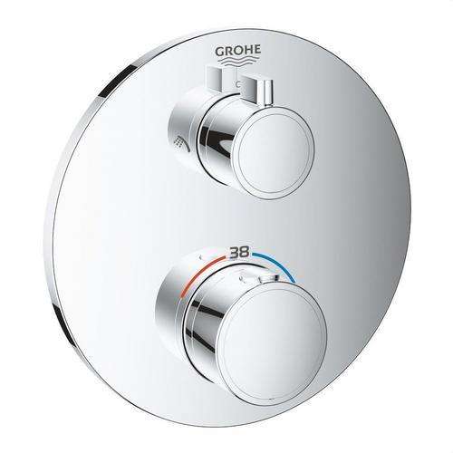 Termostato doccia per due uscite Grohtherm cromato con riferimento 24076000 del marchio GROHE