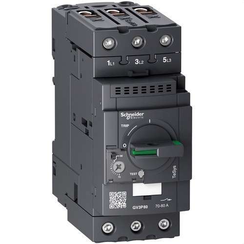 Interruttore automatico motore TeSys GV3 3P 70-80A EverLink con riferimento GV3P80 del marchio SCHNEIDER ELECTRIC