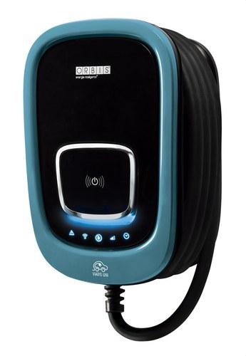 Caricatore per auto elettrica monofase con WiFi VIARIS UNI 7,4 kW con cavo Tipo 2 da 5 metri con riferimento OB94U220HA1 del marchio ORBIS