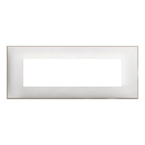 Cornice decorativa per 7 moduli bianco satinato Classia con riferimento R4807WS del marchio BTICINO