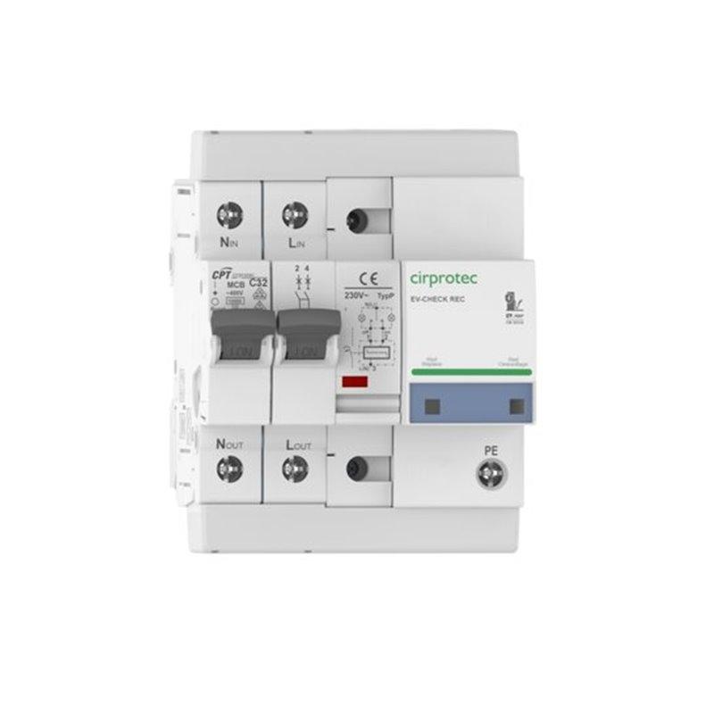 Protezione da sovratensioni transitorie e permanenti con riarmo automatico EV-CHECK REC 2P32A con riferimento 77706274 del marchio CIRPROTEC