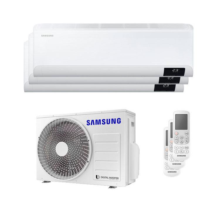 Condizionatore triplicare split Samsung Wind Free Comfort 2,5 kW 9000 BTU + 2,5 kW 9000 BTU + 3,5 kW 12000 BTU con riferimento KITSAMWINDFREE09+09+12 del marchio SAMSUNG