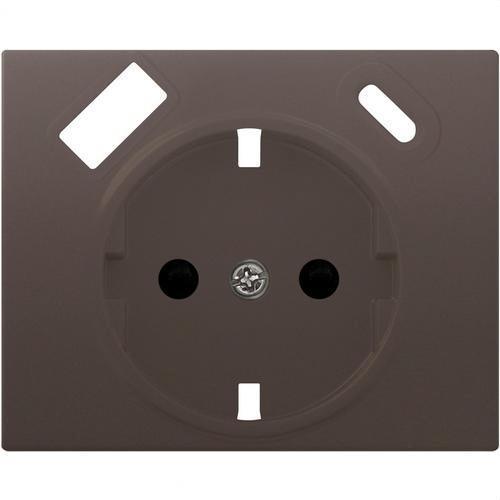 Presa Schuko con doppia porta USB color cioccolato Iris con riferimento 18724-USBC-CH del marchio BJC