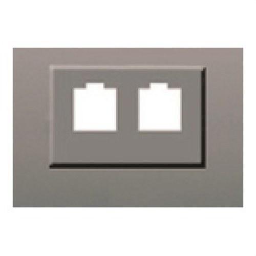 Tappo doppia presa RJ11 o RJ45 grigio ombra corallo con riferimento 21882-GS del marchio BJC