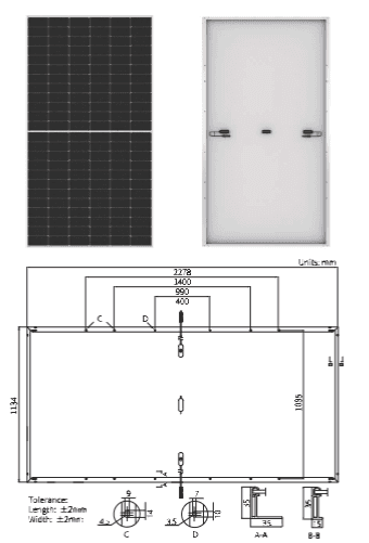 Pacco 31 Pannello solare da 550W Longi HI-MO5m LR5-72HPH-550M con riferimento LR5-72HPH 550WP del marchio LONGI