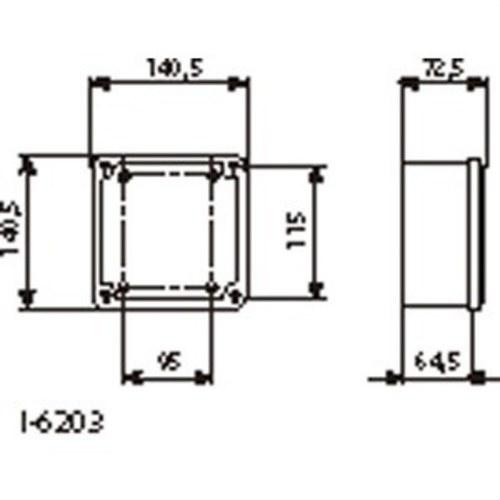 Scatola derivazione cieca con coperchio opaco 130x130x60mm con riferimento I-6203 del marchio BJC