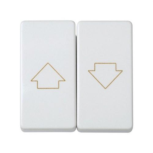 Gruppo di 2 pulsanti per tapparelle con sistema di bloccaggio elettrico bianco Simon 27 Play con riferimento 27332-35 del marchio SIMON