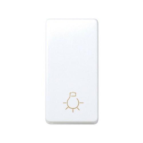 Pulsante con incisione luce di mezzo elemento e sistema di connessione rapida bianco Simon 27 Play con riferimento 27151-64 del marchio SIMON