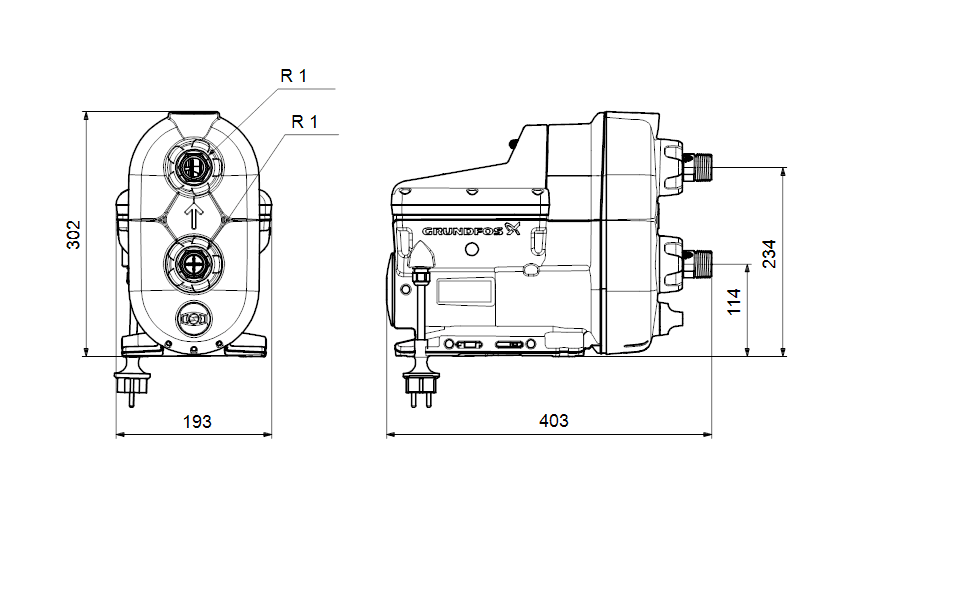 Gruppo di pressione autoadescante SCALA2 3-45 (Nuovo modello) con riferimento 93013252 del marchio GRUNDFOS