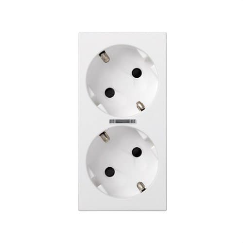 Double Schuko Socket with Safety Device, LED and 1Click® Connection White Simon 500 Cima with reference 50010432-030 from the brand SIMON