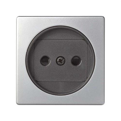 Copertura con dispositivo di sicurezza per base presa bipolare in alluminio Simon 82 con riferimento 82040-33 del marchio SIMON