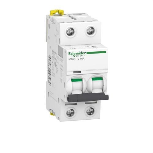 Interruttore Magnetotermico IC60N 2P 16A Curva C 10kA con riferimento A9F79216 del marchio SCHNEIDER ELECTRIC